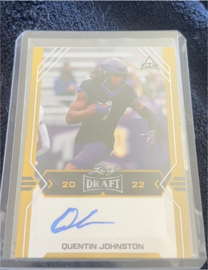 2022 Leaf Draft Autographs #BA-QJ1 Quentin Johnston — front