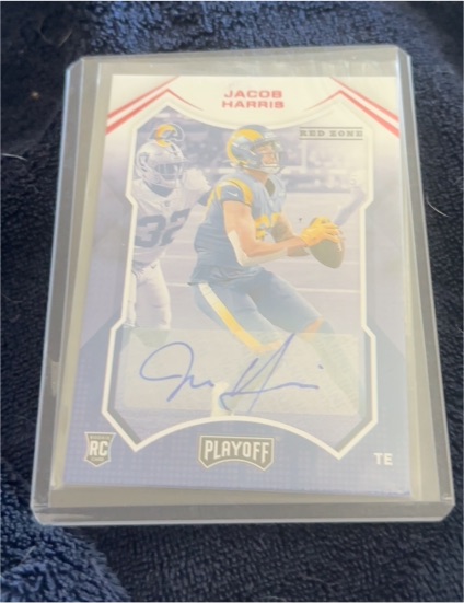 2021 Panini Playoff Red Zone Jacob Harris Rookie Card — front