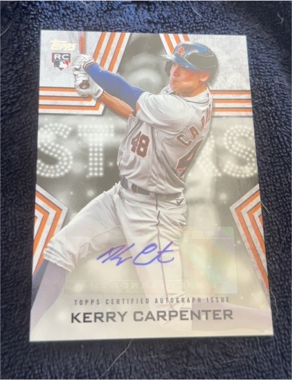 2023 Topps Series 1 Baseball Stars #BSA-KEC Kerry Carpenter Rookie Autograph — front