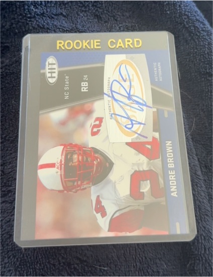 2009 SAGE Hit Autographs #A66 Andre Brown North Carolina State Wolfpack Auto RC — front