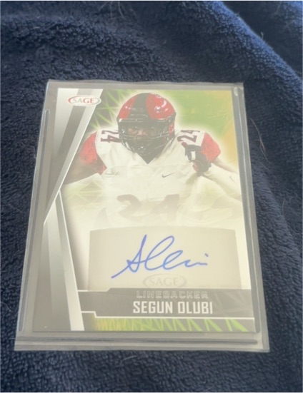 2022 Sage High Series Autographs Black #A-SO Segun Olubi RC Rookie AUTO Colts Rc — front