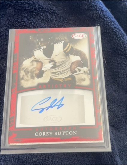 2022 SAGE Artistry Autographs Red #A-CS5 Corey Sutton — front