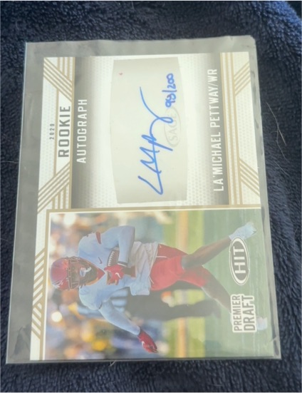2020 Sage Hit Premier Draft #A73 La'Michael Pettway Rookie Card Auto — front
