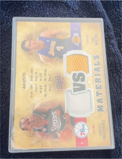 2009-10 Upper Deck VS Dual Materials #VS-DM Donyell Marshall / Luke Walton — front
