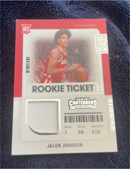 2021-22 Panini Contenders Rookie Ticket #RTS-JJO Jalen Johnson — front