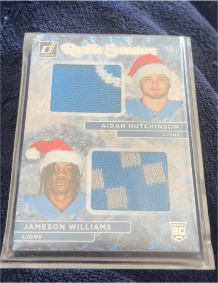 2022 Donruss Rookie Sweaters #RHD-1 Aidan Hutchinson, Jameson Williams — front