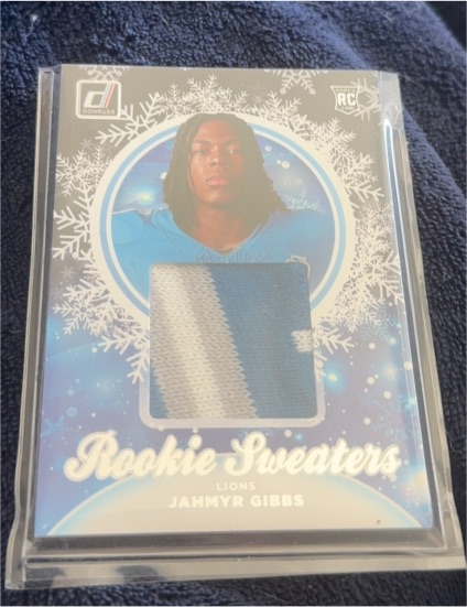 2023 Donruss #HS-JGI Jahmyr Gibbs Rookie Sweaters — front