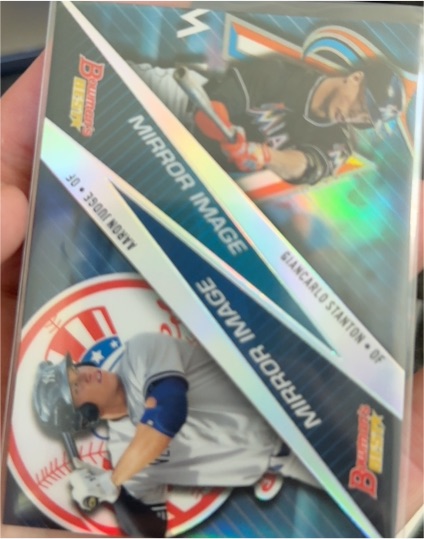 2015 Bowman's Best #MI-1 Aaron Judge / Giancarlo Stanton Mirror Image — front