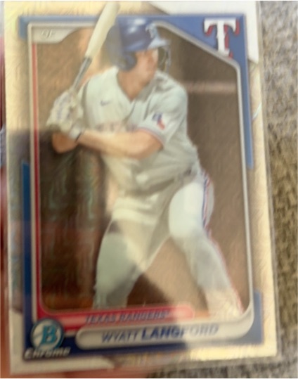 2024 Bowman Chrome #BCP-64 Wyatt Langford Chrome Prospects Mojo Refractors — front