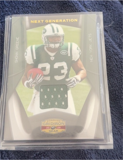 2009 Donruss Gridiron Gear Next Generation Jerseys #29 Shonn Greene — front