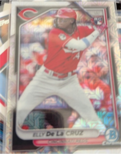 2024 Bowman Chrome #22 Elly De La Cruz Mojo Refractor Rookie RC — front