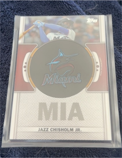 2023 Topps Series 1 #TLP-JC Jazz Chisholm Jr. Team Logo Patch — front