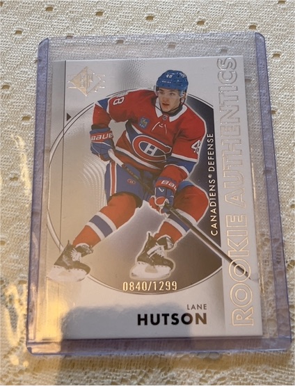 2024-25 Upper Deck SP Hockey #128 Lane Hutson Rookie Authentics — front
