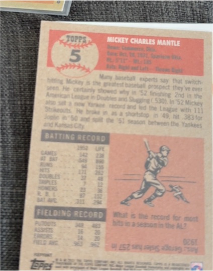 1991 Topps Archives 1953 Reprint #5 Mickey Mantle — front