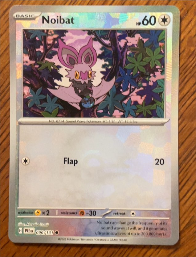 2025 Pokémon Scarlet & Violet Prismatic Evolutions #090 Noibat — front