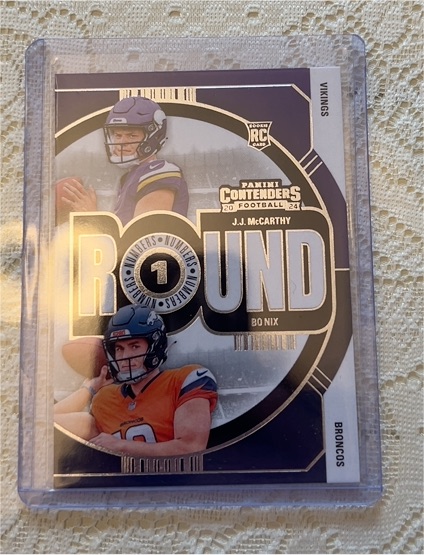 2024 Panini Contenders Round Numbers #4 J.J. McCarthy / Bo Nix — front