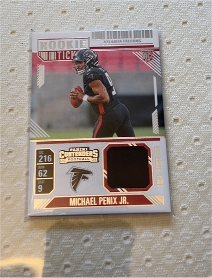 2024 Panini Contenders #RTS-MPJ Michael Penix Jr. Rookie Ticket Patch — front