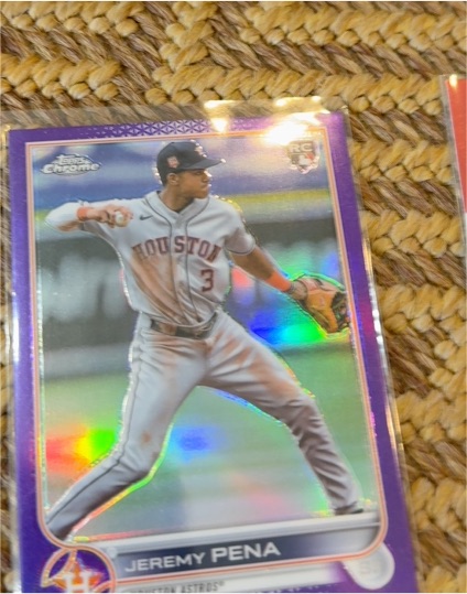 2022 Topps Chrome Update #USC136 Jeremy Pena Purple Refractor Rookie — front