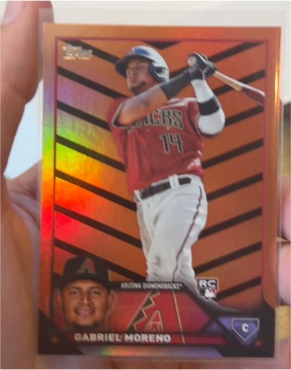 2023 Topps Update #US161 Gabriel Moreno Orange & Black Foil Rookie Card — front