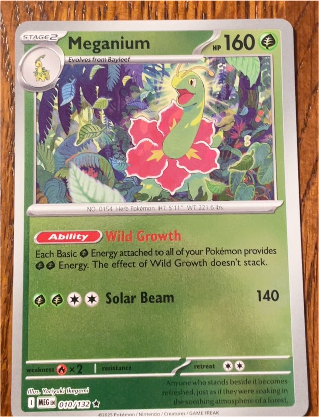 2025 Pokemon ME01 Mega Evolution #010 Meganium — front