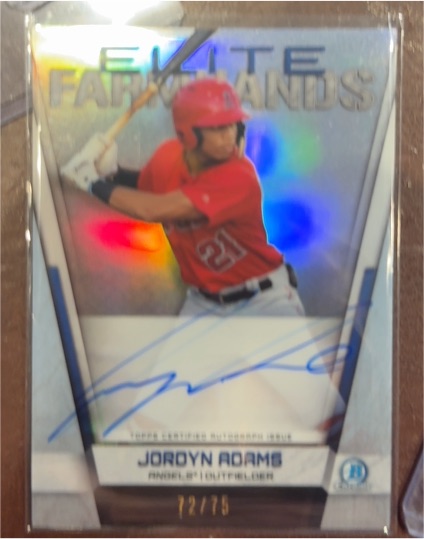2019 Bowman Chrome Elite Farmhands #EF-JA Jordyn Adams — front