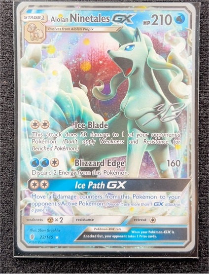 2017 Pokémon Guardians Rising #22 Alolan Ninetales GX — front