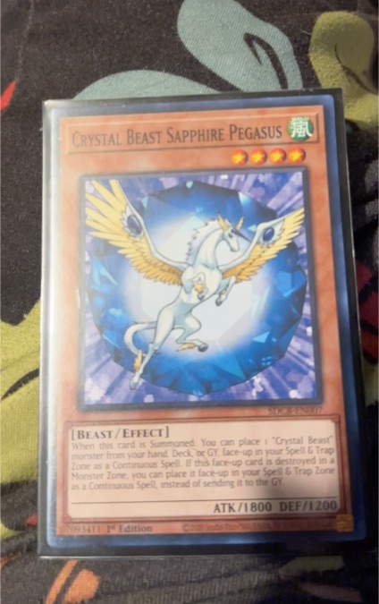 2007 Yu-Gi-Oh! SDCB-EN007 Crystal Beast Sapphire Pegasus — front