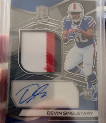 2019 Panini Spectra Rookie Patch Autograph #RC Devin Singletary — front
