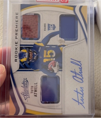 2021 Panini Absolute #218 Tutu Atwell Rookie Premiere Materials — front