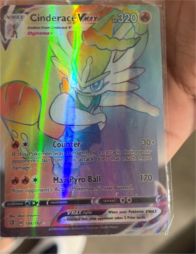 2020 Pokémon Sword & Shield Rebel Clash #194 Cinderace VMAX — front