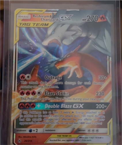2019 Pokémon TCG Unbroken Bonds #20 Reshiram & Charizard GX — front