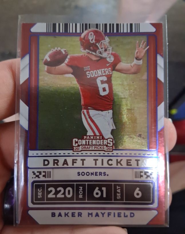 2020 Panini Contenders Draft Picks Draft Ticket Baker Mayfield — front