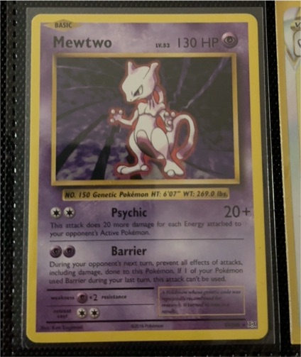 2016 Pokémon TCG XY Evolutions #51 Mewtwo — front