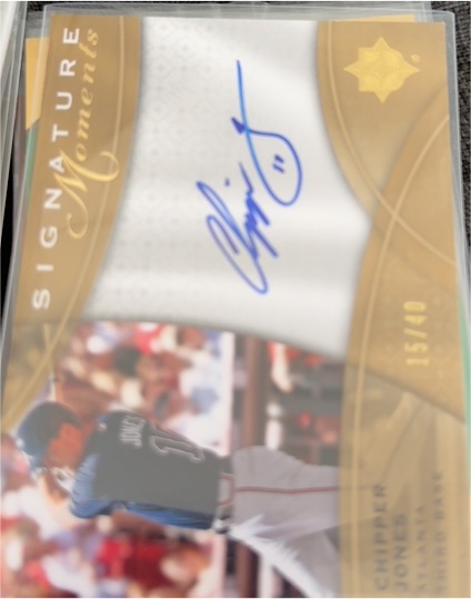 2005 SP Signature #15/40 Chipper Jones — front