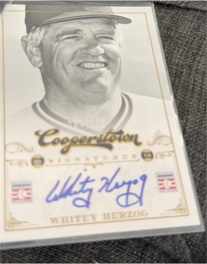 2012 Panini Cooperstown Signatures #61 Whitey Herzog — front