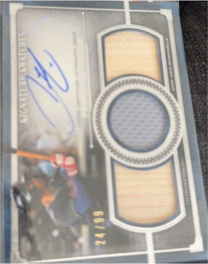 2019 Topps Museum Collection Signature Swatches Triple Relic Autograph Maikel Franco #SSTA-MF — front