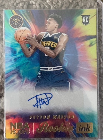 2022-23 Panini NBA Hoops #RI-PYW Peyton Watson Rookie Ink — front