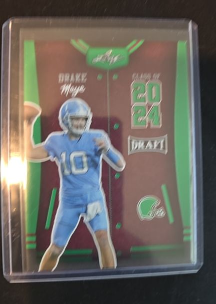 2023 Leaf Draft #79 Drake Maye Green — front