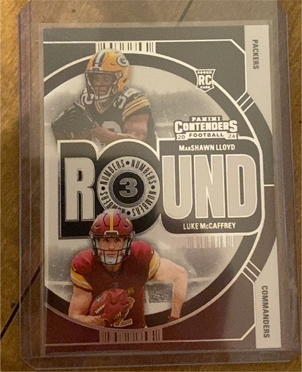 2024 Panini Contenders Round Numbers #14 MarShawn Lloyd / Luke McCaffrey — front