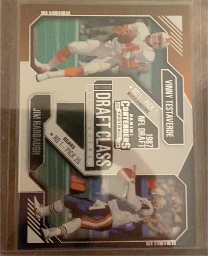 2024 Panini Contenders #9 Vinny Testaverde / Jim Harbaugh Historic Draft Class — front
