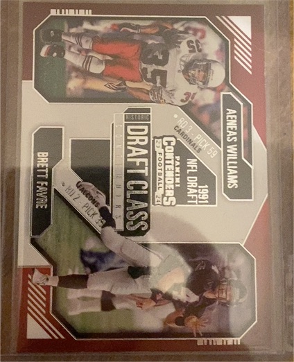2024 Panini Contenders #13 Aeneas Williams / Brett Favre Draft Class Contenders — front