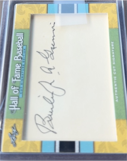 1992 Leaf Hall of Fame Baseball Cut Signature Burleigh A. Grimes — front