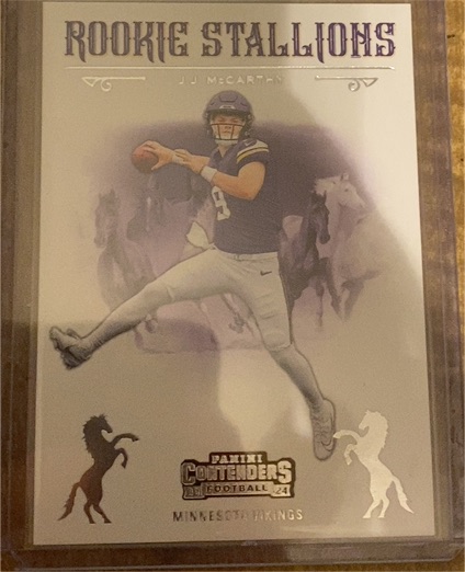 2024 Panini Contenders #9 J.J. McCarthy Rookie Stallions — front
