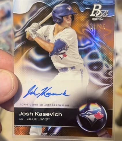 2023 Bowman Platinum #TOP-41 Josh Kasevich Top Prospects Autographs — front