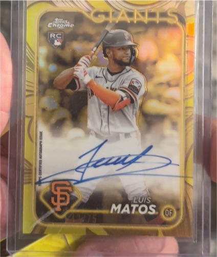 2024 Topps Chrome Gilded #28/75 Luis Matos Rookie Auto — front
