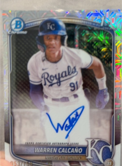 2025 Bowman Chrome Prospect Autograph #CPA-WC Warren Calcano — front