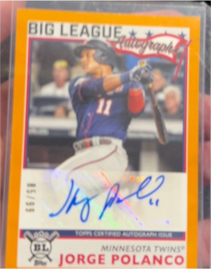 2020 Topps Big League Autograph #BLA-JP Jorge Polanco — front