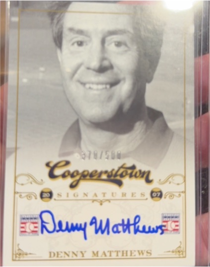 2012 Panini Cooperstown Signatures Denny Matthews — front