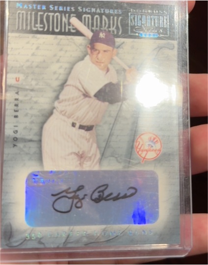2001 Donruss Signature Milestone Marks Masters Series #2 Yogi Berra — front
