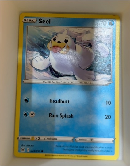 2022 Pokémon TCG Sword & Shield Lost Origin #033 Seel — front